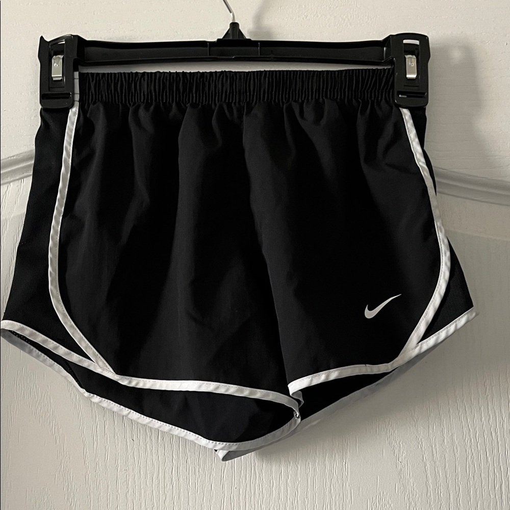 Nike girl's Black Athletic Shorts with White Trim